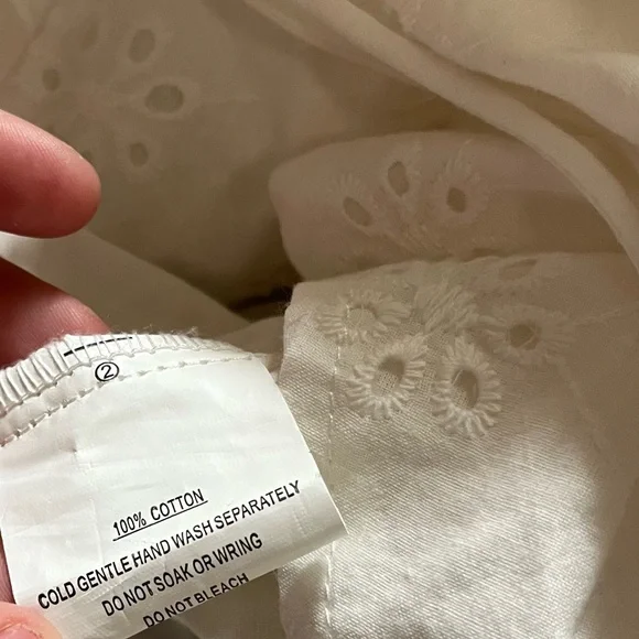 NWT SELFIE LESLIE La Quinta White Eyelet Lace Ruched Mini Dress w Puff Sleeves - Picture 14 of 16